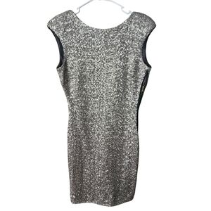 Zara Silver Sequin Midi Sheath Dress